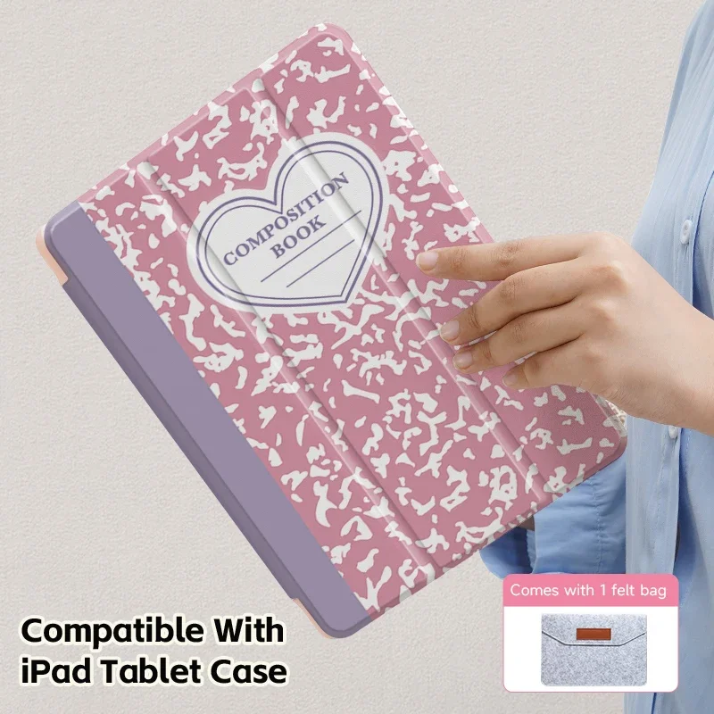 Versatile iPad Case with Sleep/Wake Feature and Pen Slot - Double-Sided Printing Design