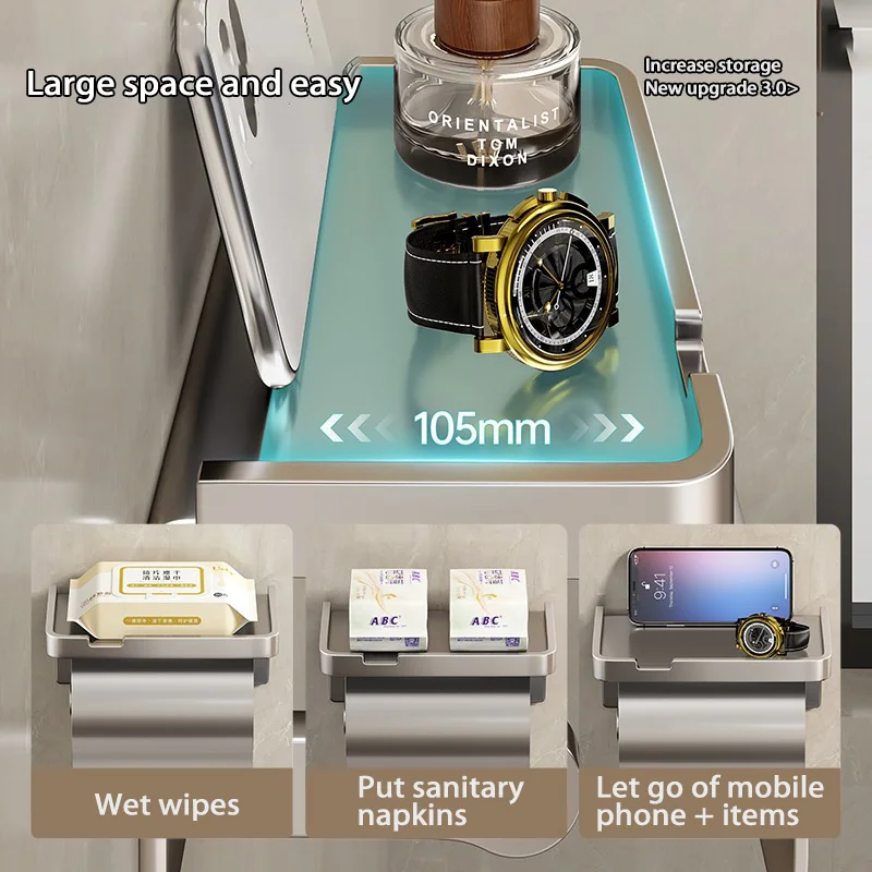 Bathroom Water Tissue High Capacity Case Accessories Phone Storage Box Roll Toilet Paper Holder Kleenex Floating Wall Shelves toilet paper holder toilet paper rack toilet roll holder tissue holder