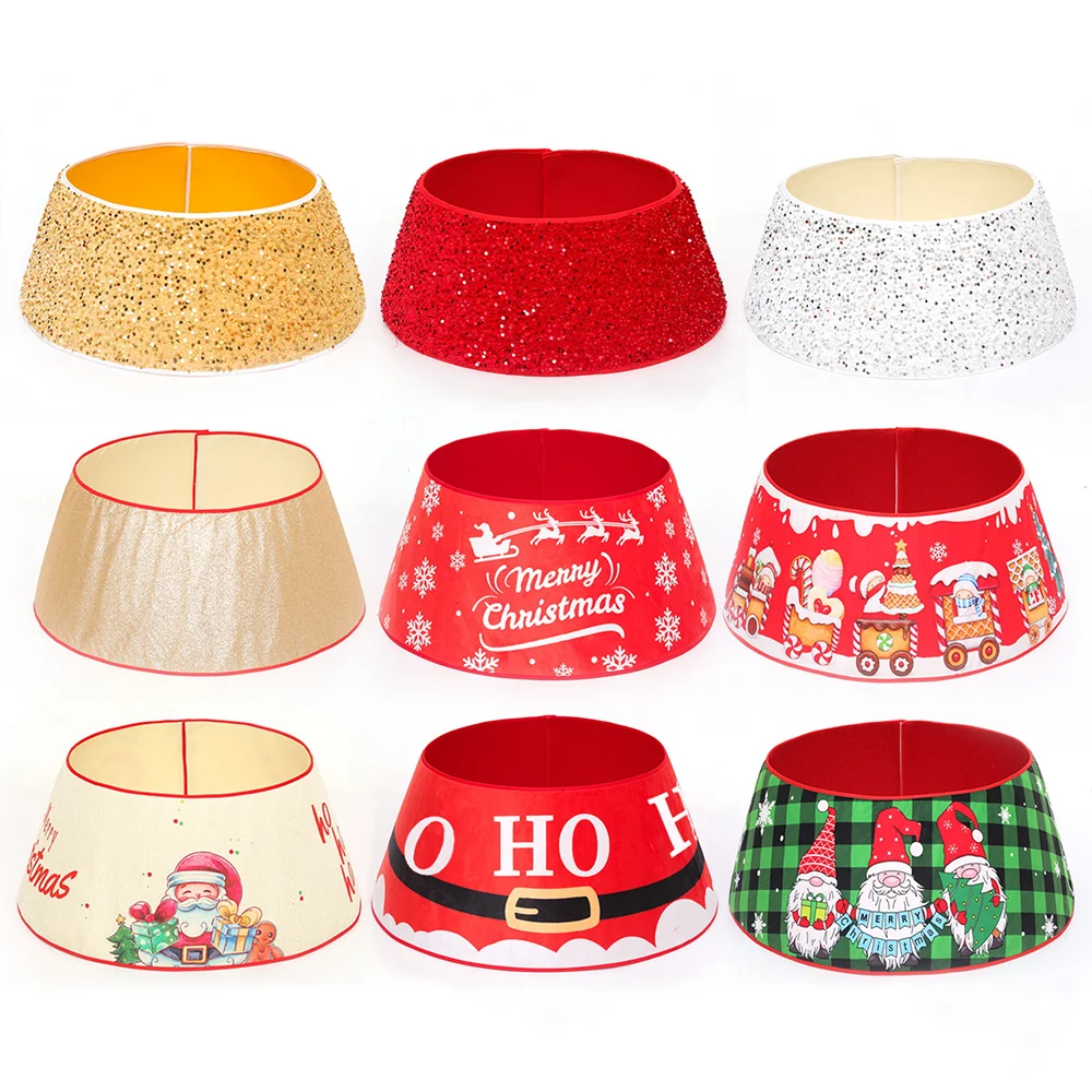 

Юбка на рождественскую елку со сверкающими блестками, юбка на елку, базовый воротник, праздничный декоративный реквизит, аксессуары