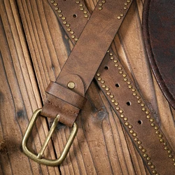 Vintage - Inspired Western PU Leather Belt with Alloy Buckle - Unisex Fashion Accessory - 120cm (Camel Gold buckle)