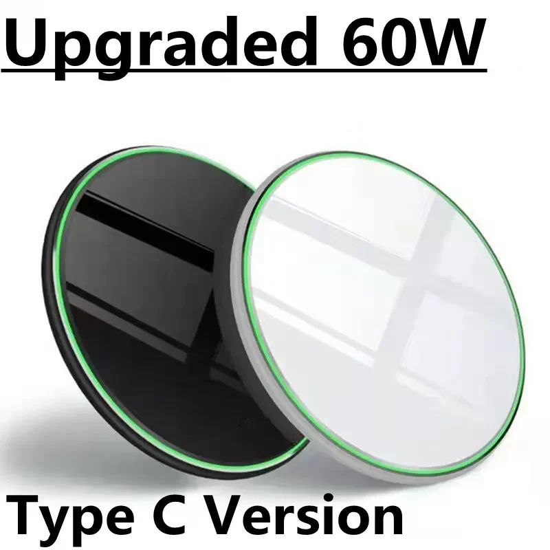 60 واط شاحن لاسلكي الوسادة آيفون 15 14 13 12 برو م...