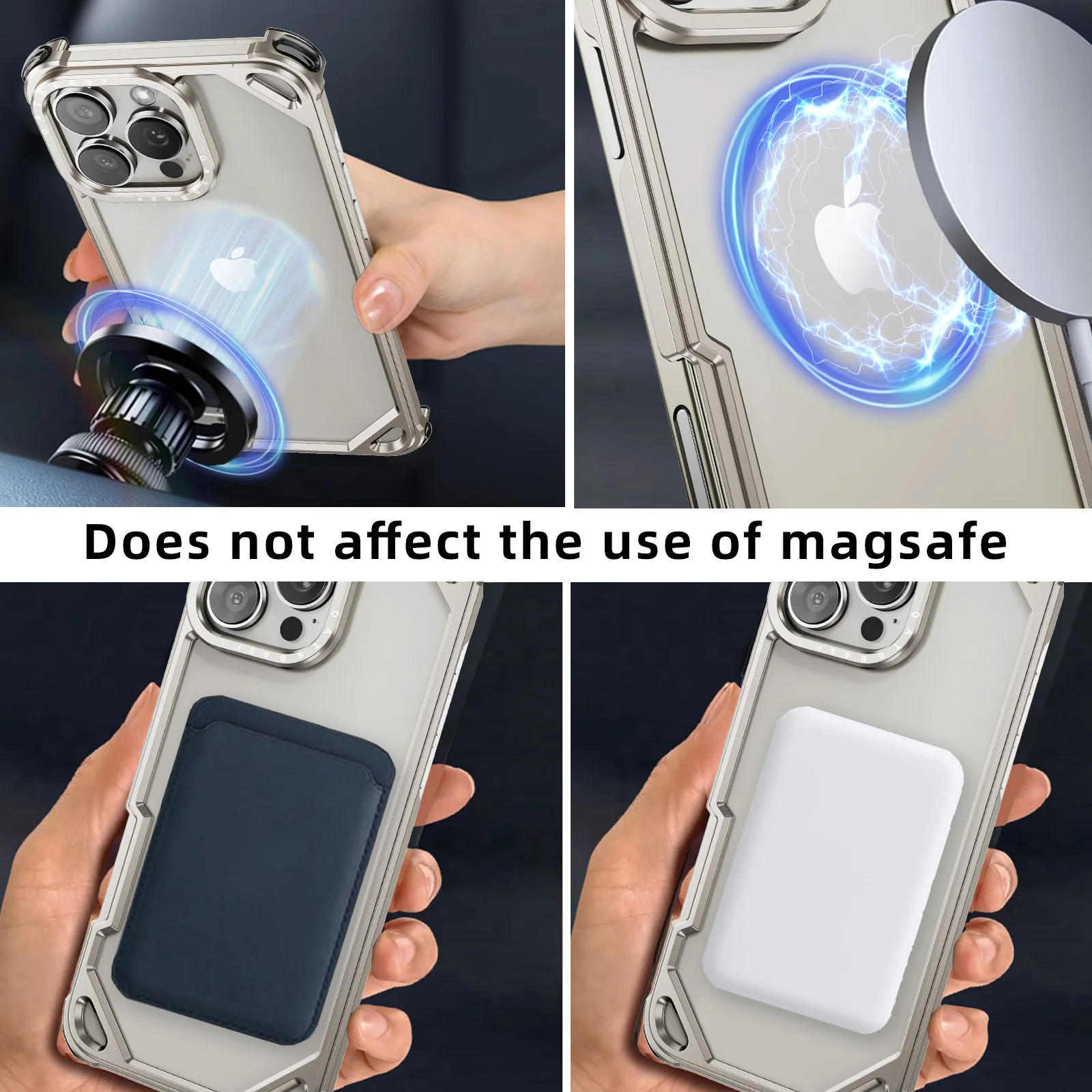 Eary for iPhone 17 16 15 Pro Max Air Phone Case Metal Frameless Shockproof Protective Bumper Minimalist Slim Ultra-thin 17 Cover