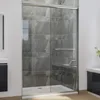 Semi-Frameless Sliding Shower Doors Shower Enclosure with 1/4" Clear Glass Bath Door Screen Chrome Finish Shower Glass Door 1