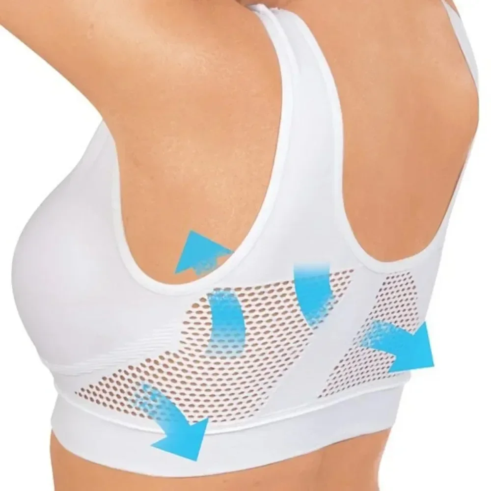 Women's Sports Bra Breathable Sports Vest Sweat-absorbent Shockproof Pad Sports Top Track and Field Gym Running Fitness