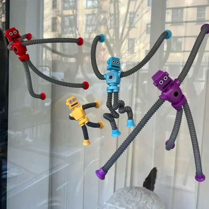 Giocattoli Sensoriali Robotici Per Bambini – 14 Pezzi, Tubi Telescopici Con Ventose, Per Bagnetto E Ufficio - 3