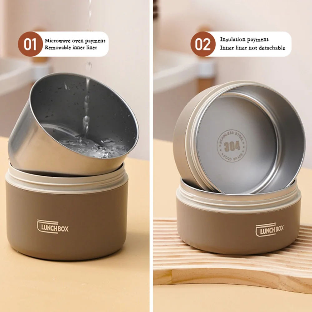 Stainless Steel Insulation Lunch Box Microwave Oven Thermal Bento