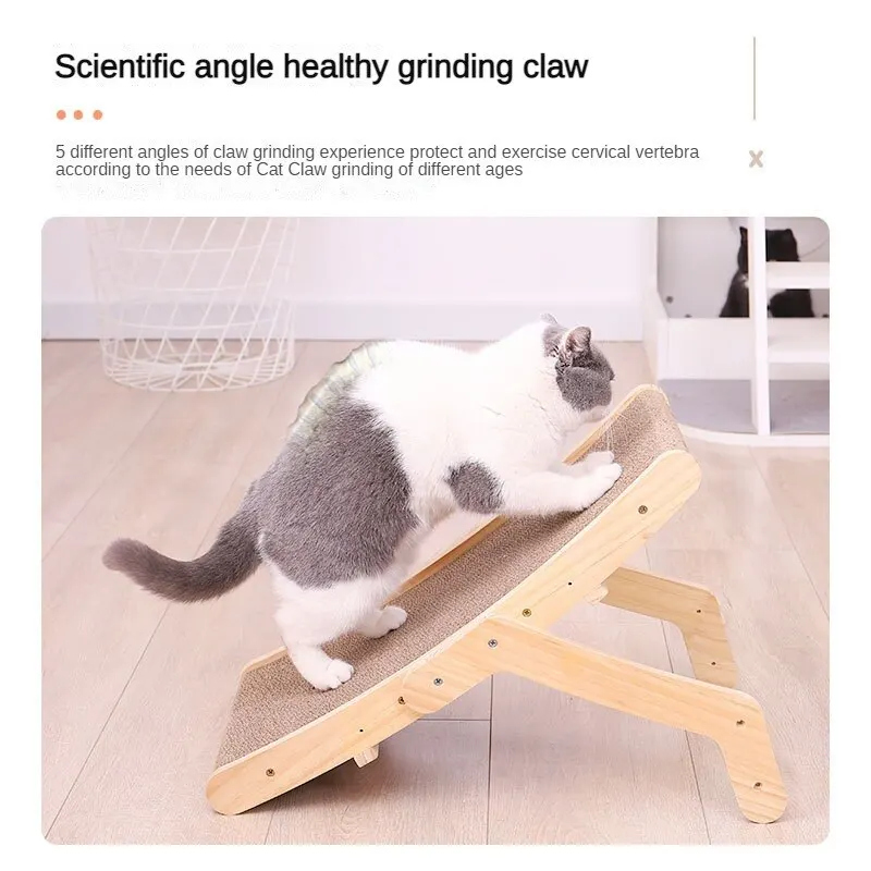 Cat Scratching Post 3 In 1 Wooden Cat Scratcher Scraper Detachable Lounge Bed for Cats Training Grinding Claw Toys