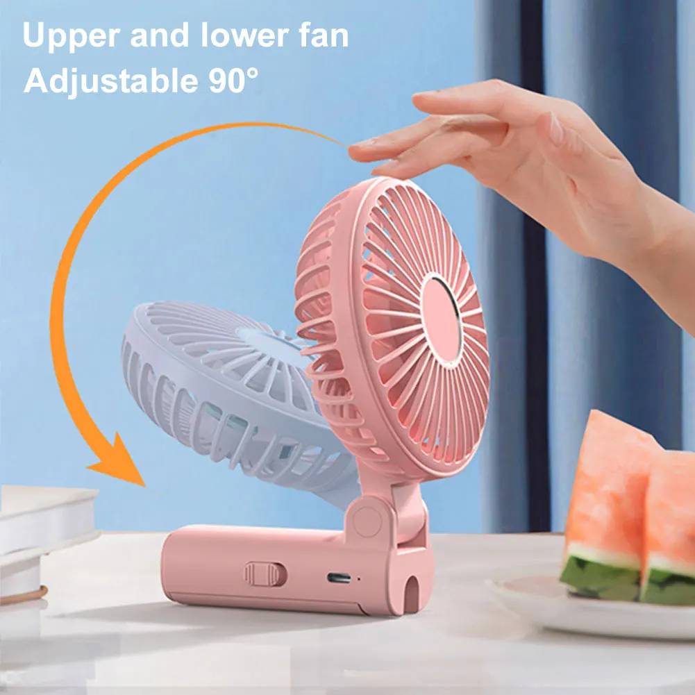 Desktop Small Fan 3-Speed Adjustment Summer Cooling Fan Rechargeable Electric Personal for Outdoor Umbrella