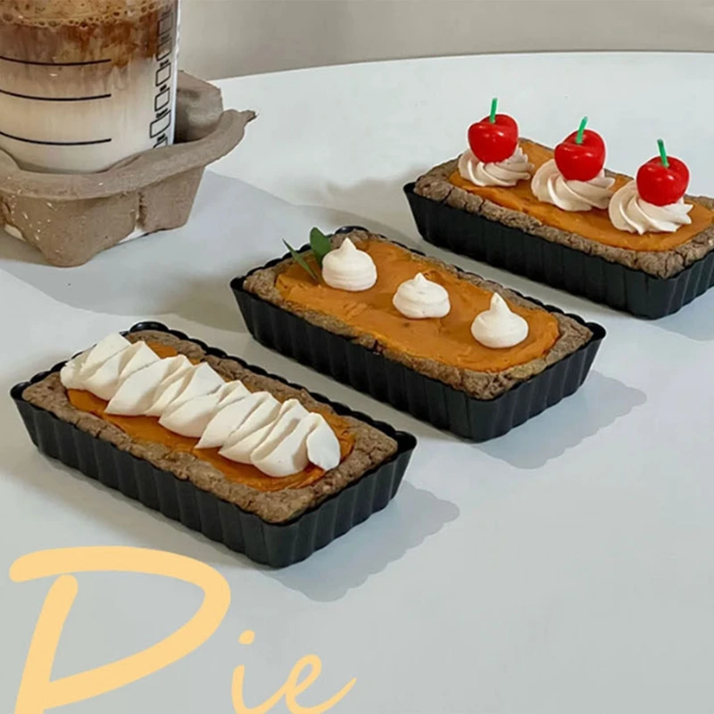 

2 шт., антипригарная мини-форма для выпечки кремовых пирогов, 0,6 мм, из черной углеродистой стали