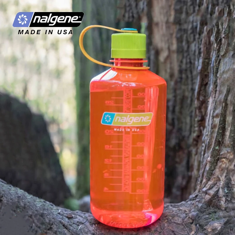 Nalgene-Narrow Mouth Sports Water Bottle, Portable, Large Capacity, Outdoor Travel, Hiking, Drinking Bottle, 1000ml