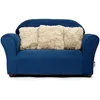 Plush children's sofa with decorative pillows, navy blue set of 4 in pine 6