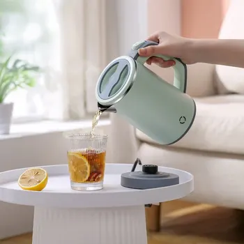 304 스테인레스 스틸 절연 전기 주전자, 자동 전원 차단, 온도 조절 가능, 600W, 800ml