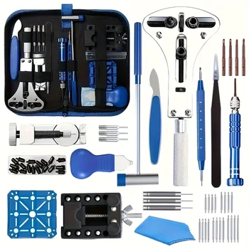 Kit di riparazione per orologi, strumento professionale per la sostituzione della batteria dell'orologio Strumento per la rimozione di collegamenti e retro dell'orologio, set di strumenti per barra a molla