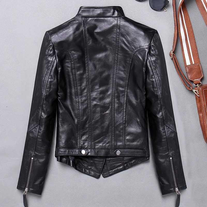 2020 Autumn Genuine Leather Jacket Women 100% Sheepskin Coat Slim Fit Biker Motorcycle Jacket Autumn Real Leather Jackets 1715