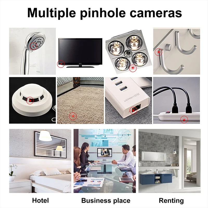 USB-C Anti Candid Camera Detector For Outdoor Travel Hotel Rental Anti-Theft Camera LED IR Alarm Hidden Camera Detector images - 6