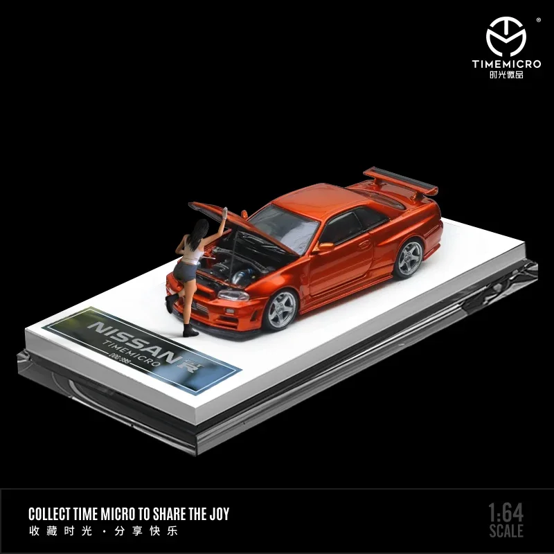 

TIME MICRO 1:64 open cover limited edition with figure Orange Limited999 Model Car