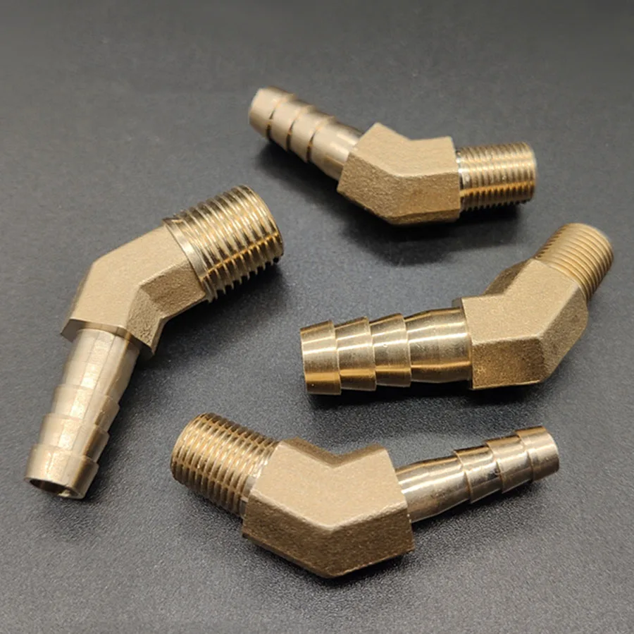 

Copper Barb Elbow 45 Deg 1/8" 1/4" BSPT Male To Barb 8mm 10mm 12mm Water Pipe Adapter For Water Fuel Copper