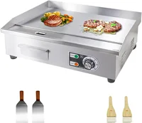 Electric Griddle,Electric Countertop Flat Top Griddle,110V 1600W Electric Flat Top Grill,Non-Stick Restaurant Teppanyaki Stainle 1
