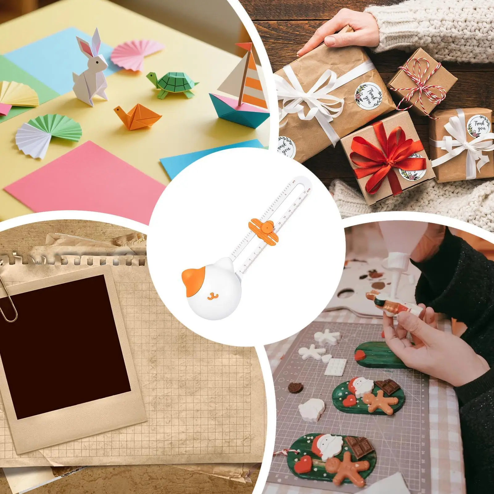 Circle Paper Cutter Cat Shape Card Cutting Tool With Adjustable Diameter Christmas Card Making Trimmer Cutter For Scrapbookers