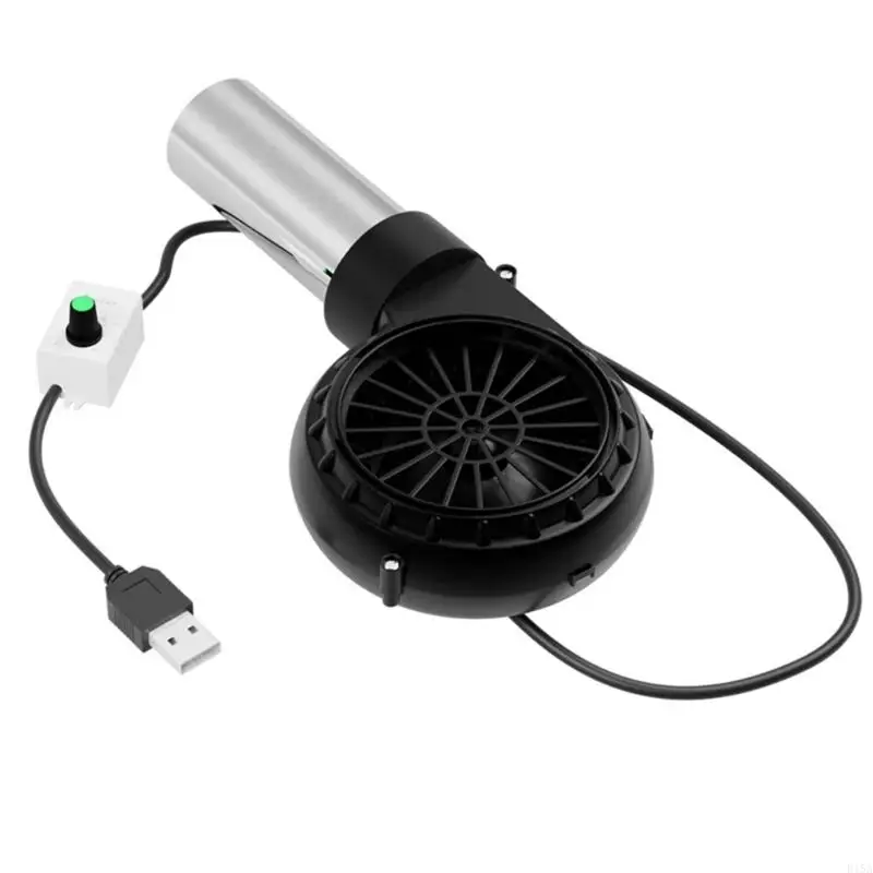 E15A USB5V 바베큐 송풍기, USB 케이블 포함 휴대용 팬, 야외 요리 및 캠핑용 바베큐 팬, 바베큐 송풍기