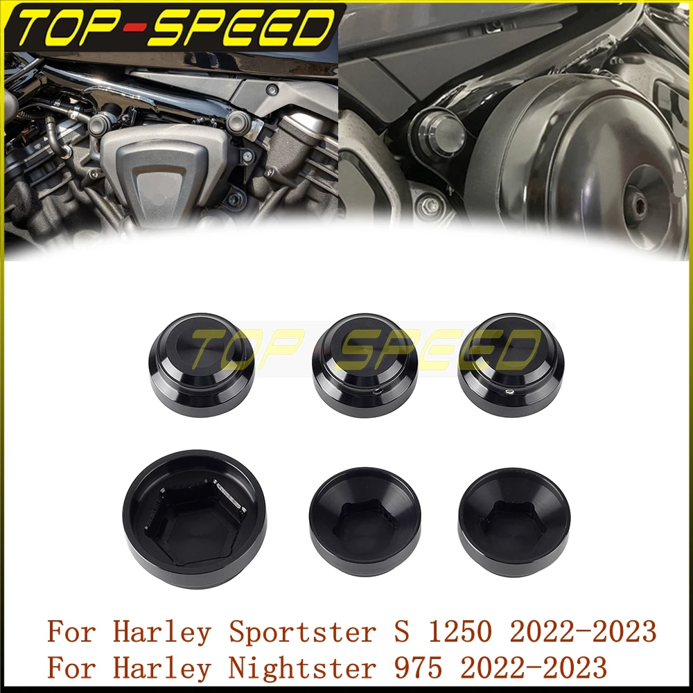 

Motorcycle Nut Cover 15 22 Aluminum Black Nuts Covers Cap Motorbike Accessories For Harley Sportster S 1250 Nightster 975 22-23