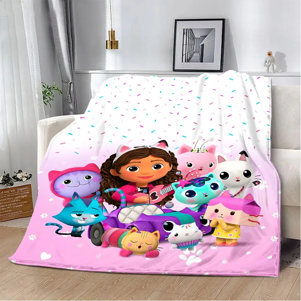 Printed Blanket Cute Gabbys Dollhouse Girl Picnic Blankets Warm Blanket Soft and Comfortable Blanket Home Travel Birthday Gift 3