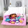 Printed Blanket Cute Gabbys Dollhouse Girl Picnic Blankets Warm Blanket Soft and Comfortable Blanket Home Travel Birthday Gift 3
