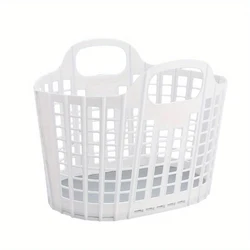 Contemporary Foldable Laundry Basket - Portable Storage Solution (White)