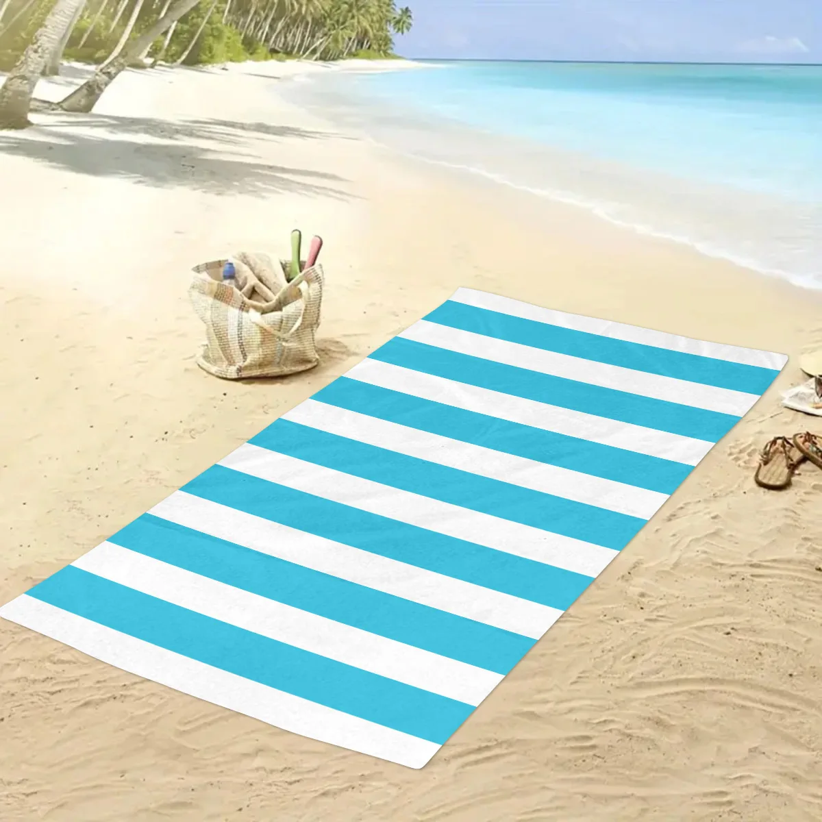 Colorful Striped Beach Towel Quick Drying Absorbent Bath Towel_voghion.com
