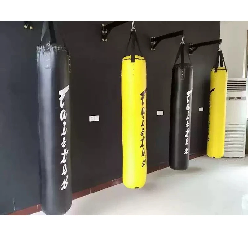 Durable Leather Boxing Punching Bag Heavy KickBoxing Sandbag GYM MMA Thai Taekwonda Training Sanda Fitness 120cm