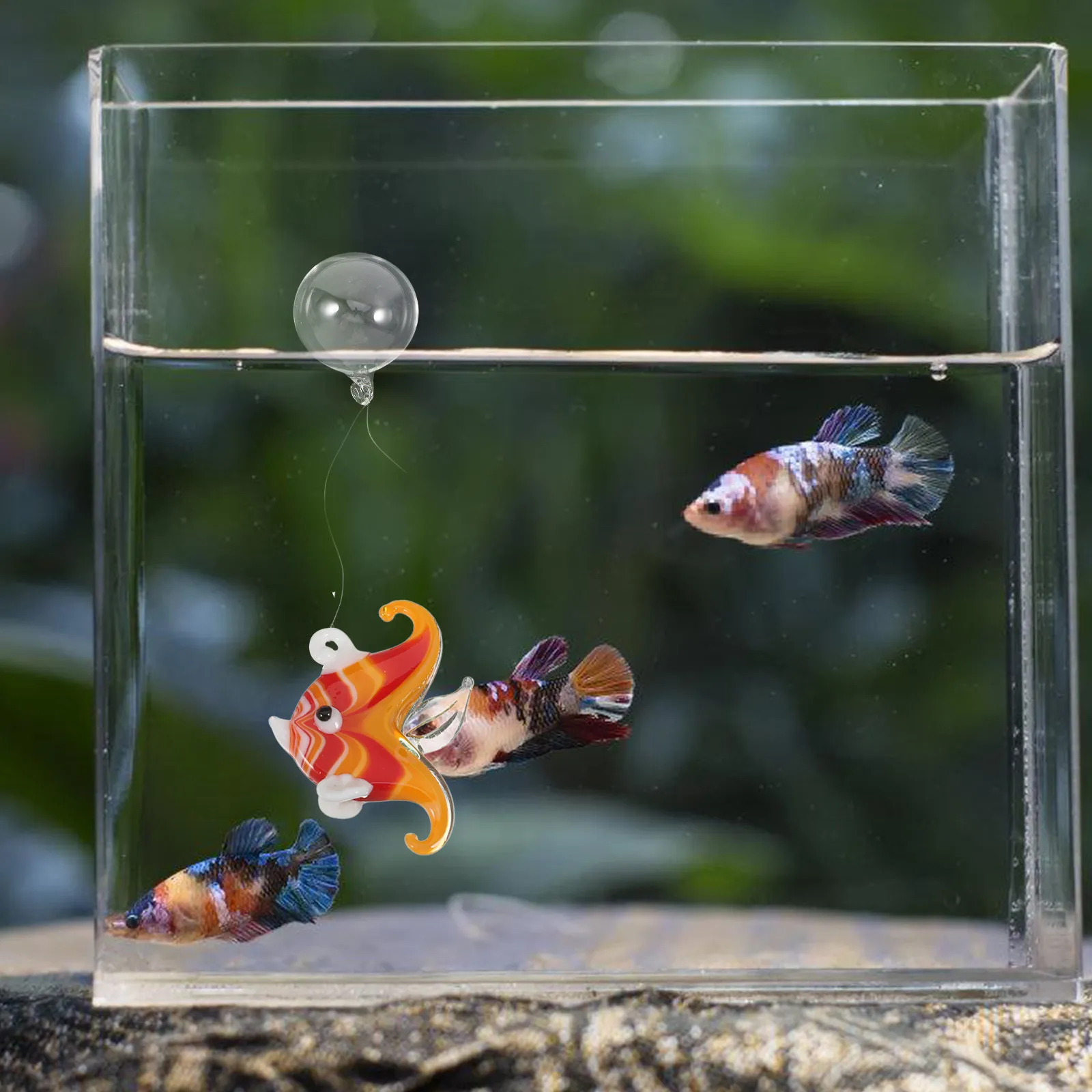 LifelikeGlassFloatingFishAquariumDecorationsRealisticMarineLifeOrnamentSetSmoothTransparentEasyCleanFloating-AliExpress