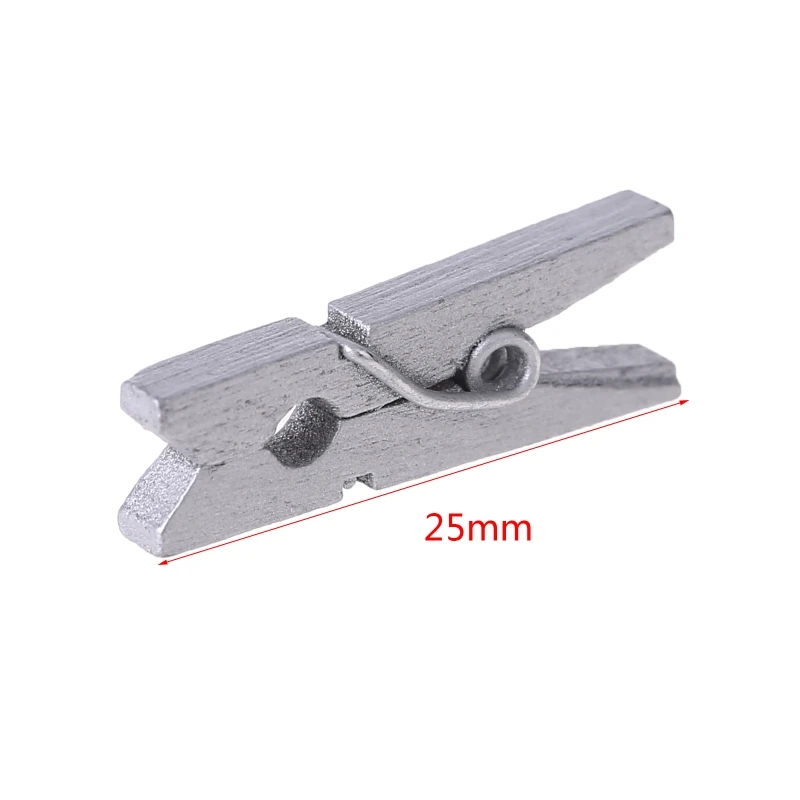 100pcs 25mm Mini Wooden Photo Paper Peg Clothespin Clothes Pin Clip