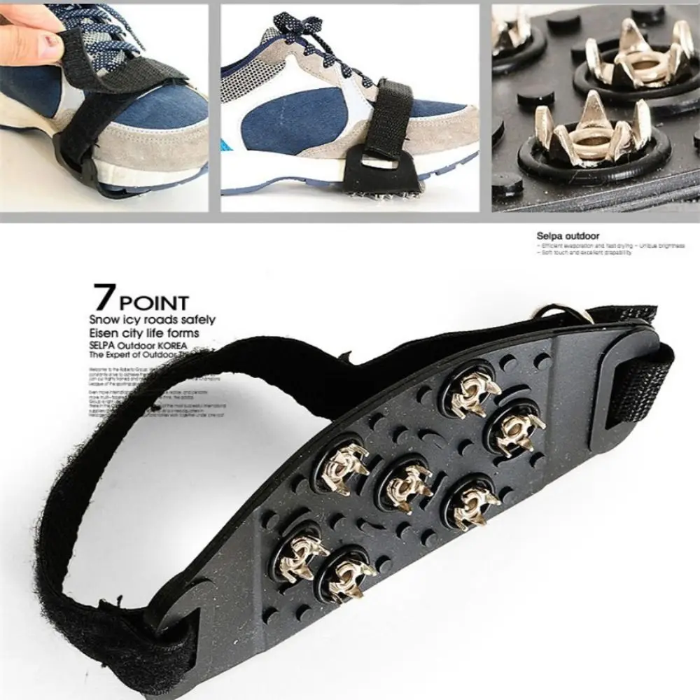 1 Pair 7 Teeth Ice Gripper for Shoes Universal Anti Skid Snow Shoe