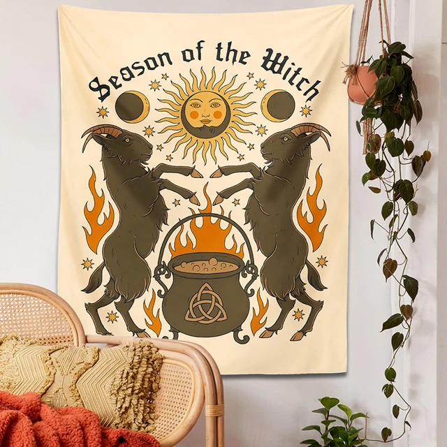 Boszorkányság Jóslás Tarot Kárpitfal Lógó Nap Hold Pszichedelikus Háttérszövet Boho Hippi Tapiz Kollégiumi Lakberendezés