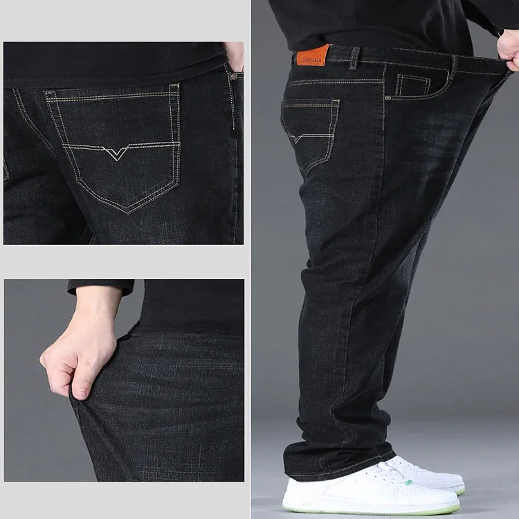 Big Size Men's Jeans High Stretch Denim Fabric Large Size Pants for 45-150kg Jeans Hombre Wide Leg Jeans Pantalon Homme 4