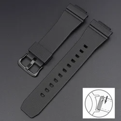 Durable Quick Release Waterproof Men's Rubber Watch Strap - 16mm Resin Replacement Band - 16mm (Black black)