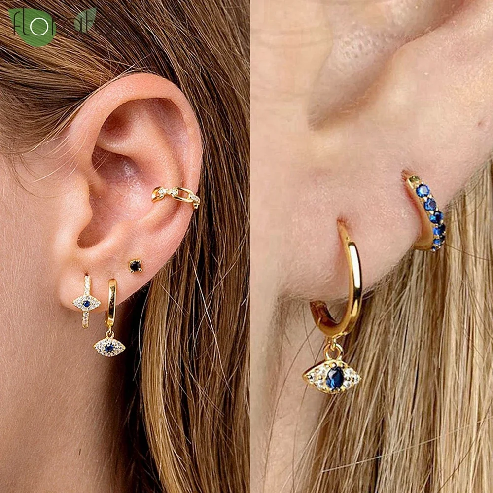 925 Sterling Silver Needle Mysterious Blue Crystal Pendant Earrings Fashion Hoop Earrings for Women Premium Luxury Jewelry Gifts 5