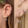 925 Sterling Silver Needle Mysterious Blue Crystal Pendant Earrings Fashion Hoop Earrings for Women Premium Luxury Jewelry Gifts 5