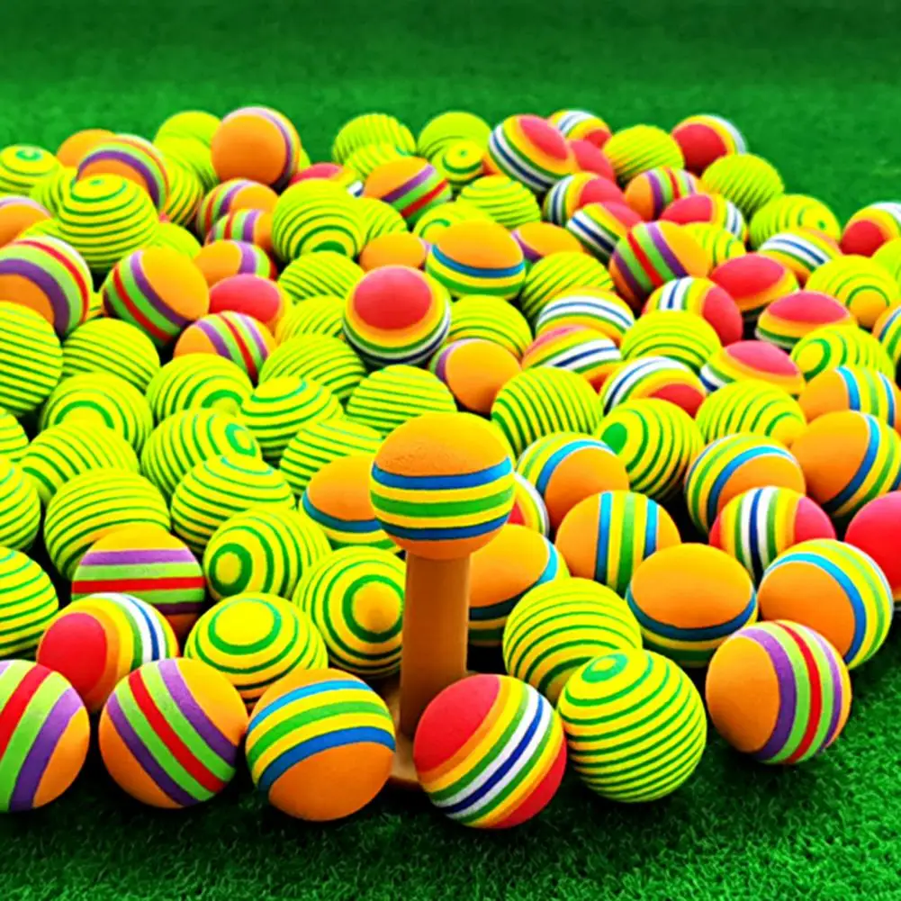 

10Pc Golf Foam Ball Rainbow Sponge Golf Practice Ball Training Ball EVA Foam Golf Balls Indoor Practice Golf Kids Pets Toy Ball