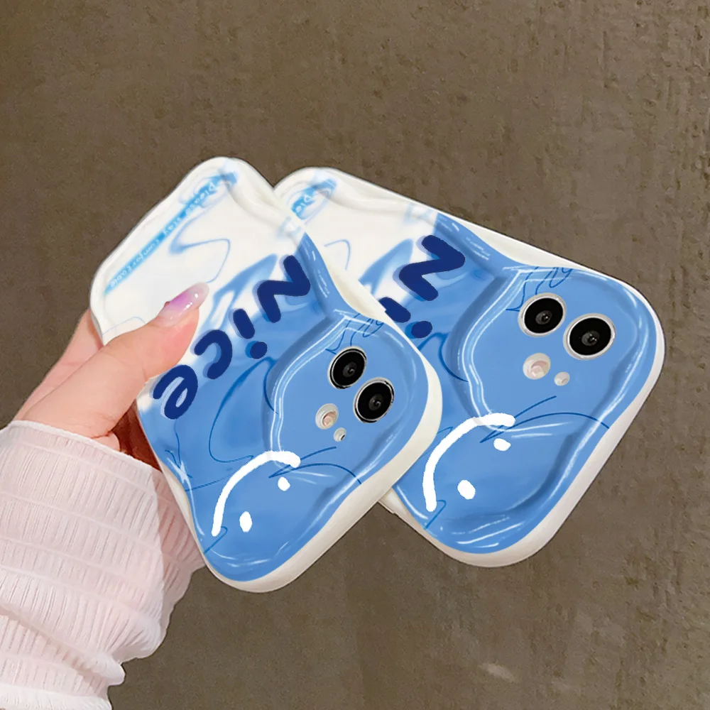 For Galaxy S24 Case Samsung S22 S23 Ultra S20 21 FE A25 A24 A23 A22 A21S Cases Aesthetic Curly Wave Silicone Cover_voghion.com