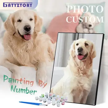 Dipinto a Olio Personalizzato con Numeri 24/36/48 Colori, Foto Personalizzata Fai da Te, Quadro su Tela Ritratto Famiglia Bambini