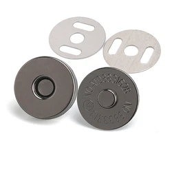 10 - Pack Magnetic Snap Fasteners - 14mm 50 Sets (Black Gun)