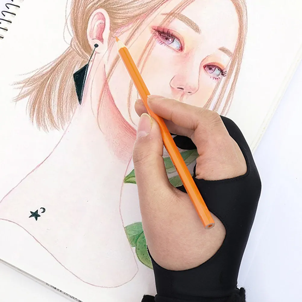아티스트, 디자이너, 엔지니어를 위한 3Pcs 프리미엄 안티 스머지 드로잉 장갑, 그래픽 태블릿 펜 디스플레이 트레이싱과 호환 가능