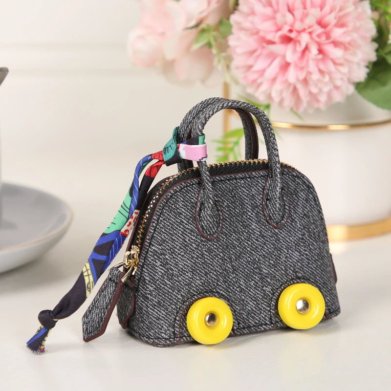Mini wheel shell bag pendant cute mouth red envelope headphone bag accessory bowling hanging accessory