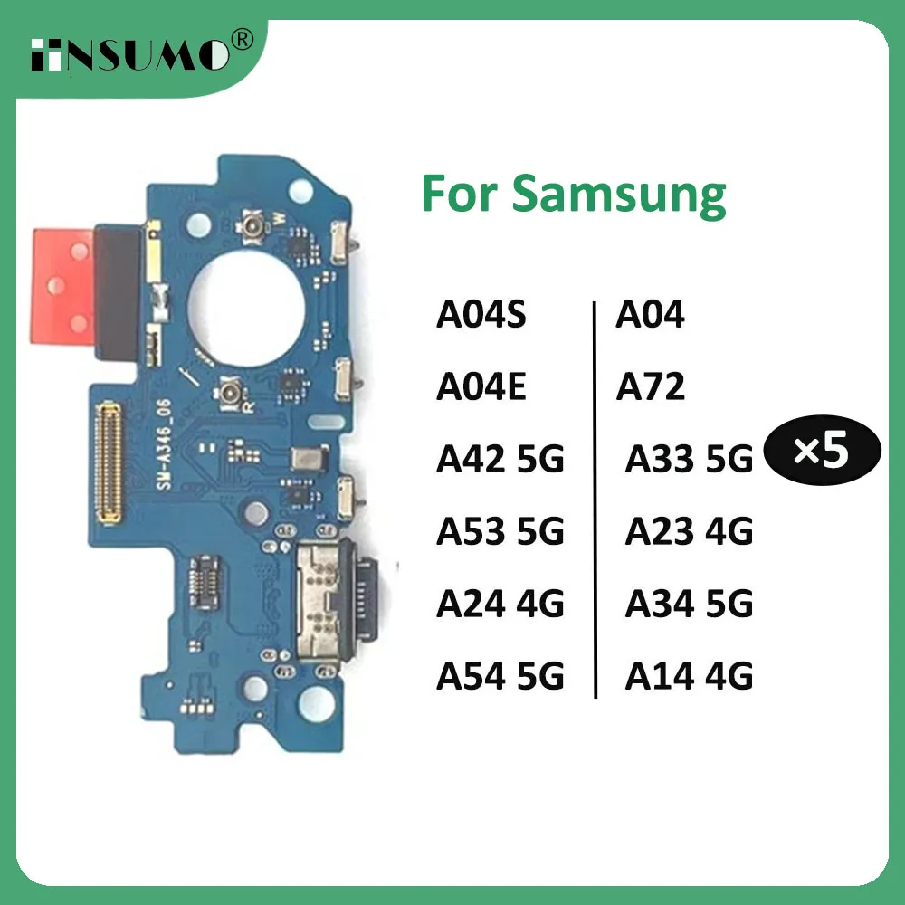 

iinsumo 5Pcs USB Charging Dock Connector Charger Port Flex Cable for Samsung Galaxy A04 A045F A04E A33 A53 A23 A24 A34 A54
