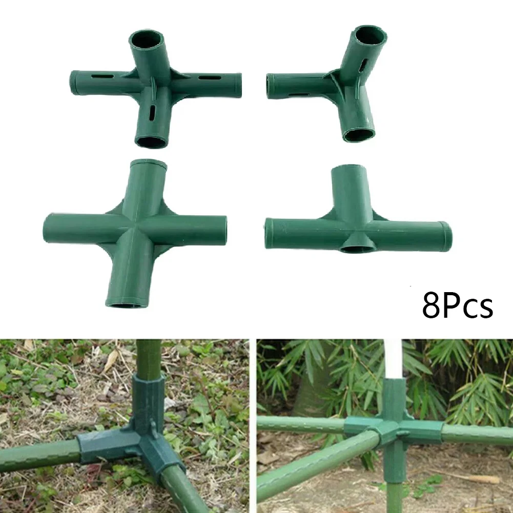 8pcs Greenhouse Frame Joint Connector 19mm Heavy Duty Pipe Frame Awning Bracket Garden Supplies Greenhouse Connector