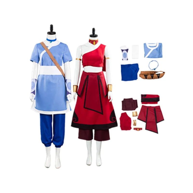 

Avatar Cosplay The Last Airbender Ty Lee Katara Costume Women Top Pants Outfits Halloween Carnival Party Suit