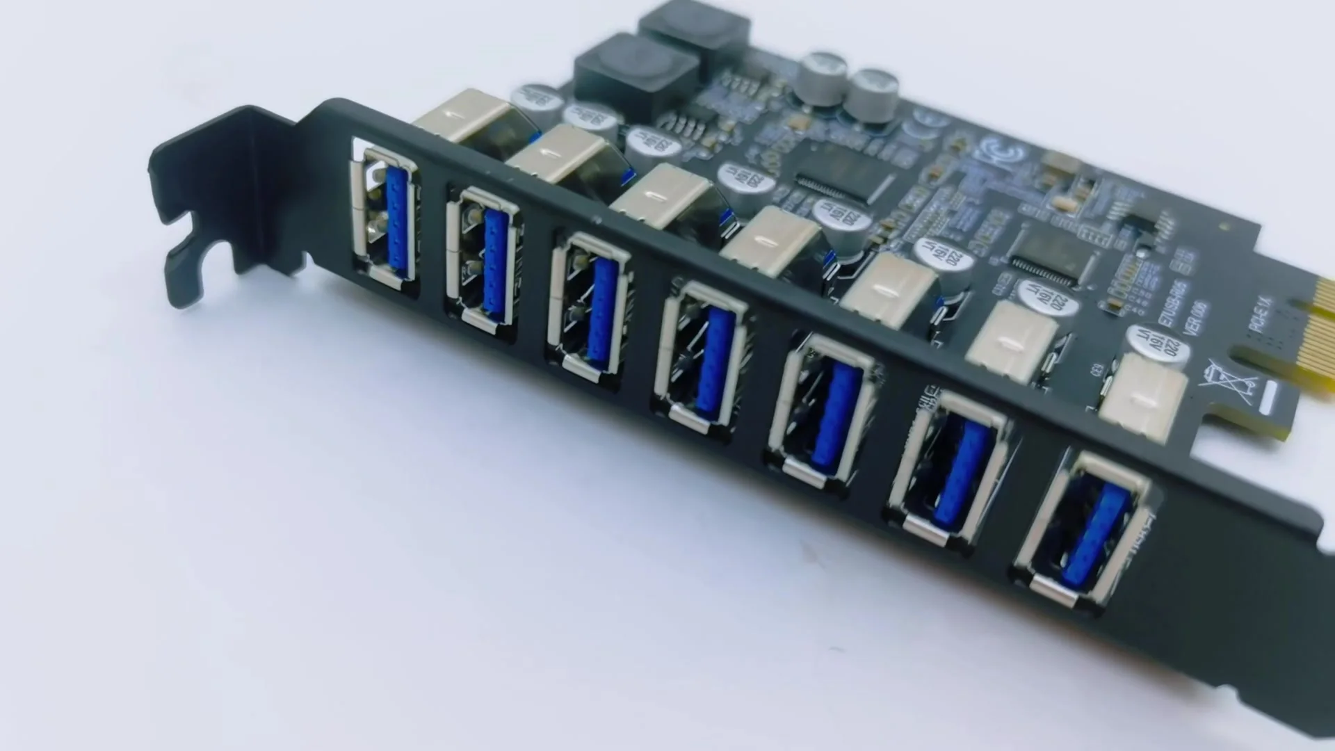 HUB da PCI-E a USB 3.2 a 7 Porte, Scheda di Espansione PCIE, Scheda Adattatore Extender PCI Express per Controller Esterno da 5 Gbps per Desktop XP, 7, 8, 10,11