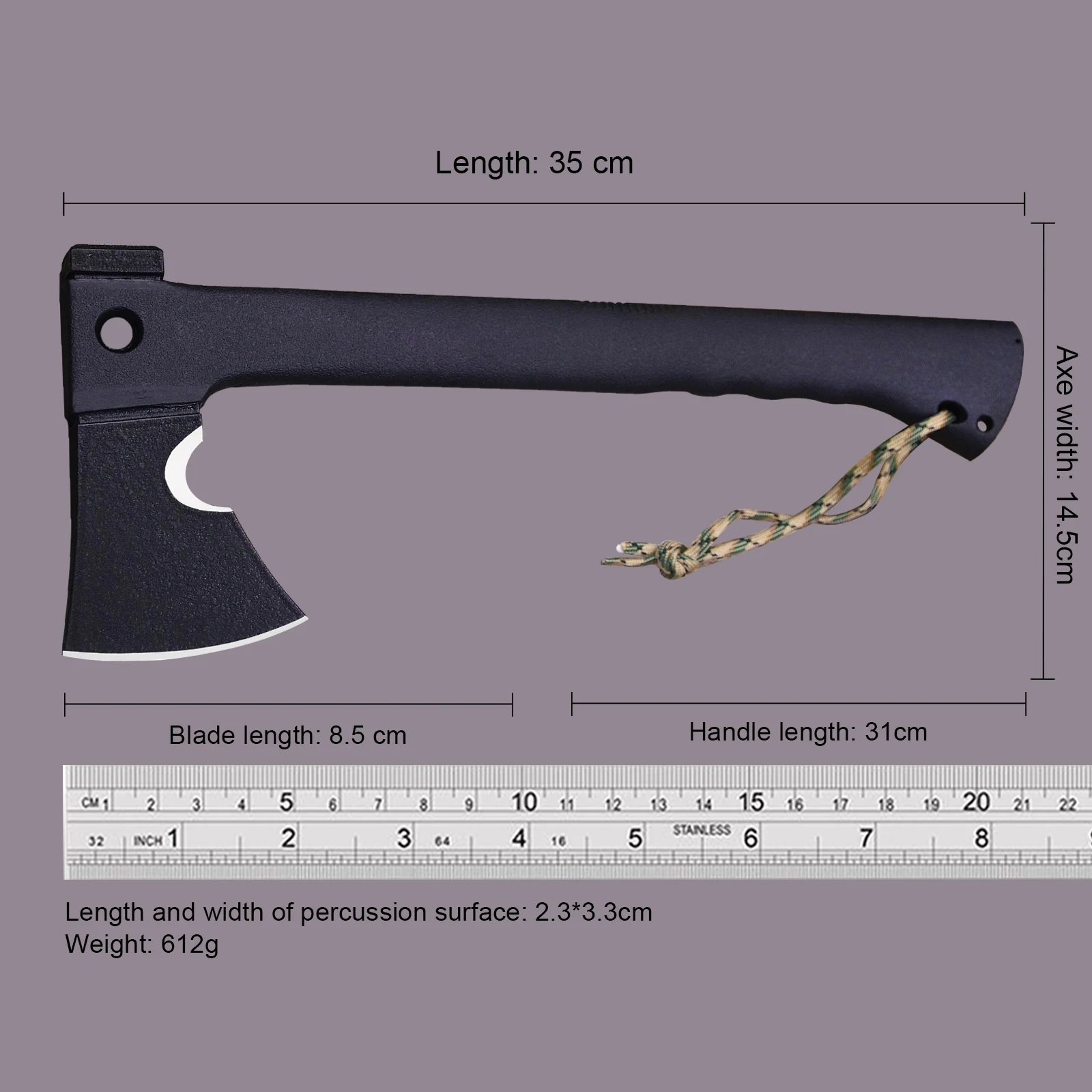 WPKOPYA  USA  440C Multi-functional outdoor tactical ax distribution small straight knife, jungle trekking logging axe 6