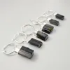 FUWO 1Pairs Natural Green&Black Tourmaline Hoop Earrings,Silver Color Plated Semi-precious stone jewelry ER410Y 4